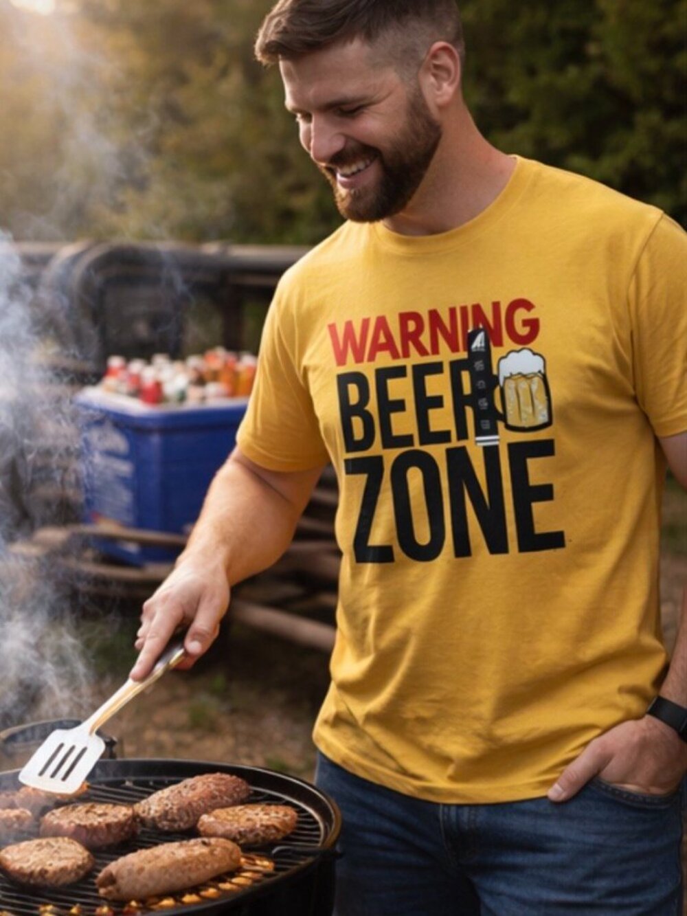 NEW With Tags — ADTN “WARNING BEER ZONE” Graphic T-Shirt – Size XL